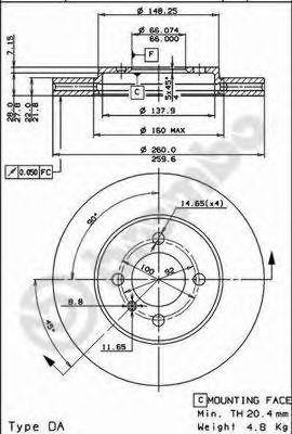 Тормозной диск 09.4883.10 BREMBO