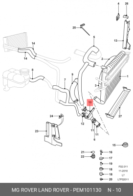 Термостат, охлаждающая жидкость PEM101130 LAND ROVER