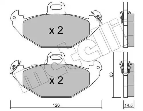 Комплект тормозных колодок, диско 22-0634-0 METELLI