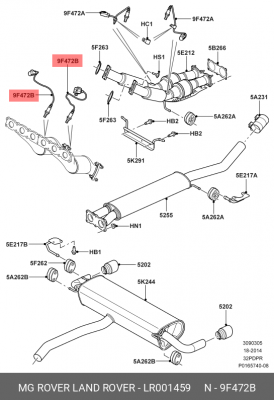 Лямбда-зонд LR001459 LAND ROVER