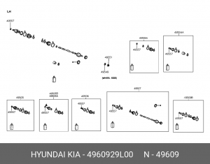 Комплект пылника, приводной вал 4960929L00 HYUNDAI KIA