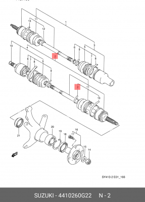 Шарнирный комплект, приводной вал 44102-60G22 SUZUKI