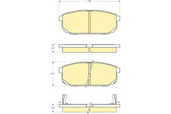 Комплект тормозных колодок, диско 6133449 GIRLING