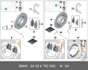 Датчик износа тормозных колодок 34 35 6 792 560 BMW