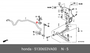 Втулка стабилизатора 51306-S3V-A00 HONDA