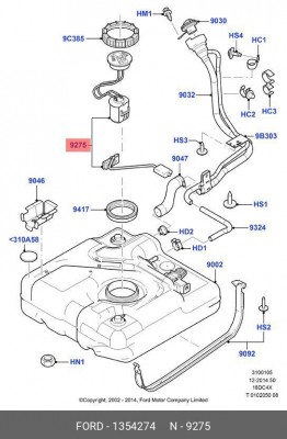 Датчик уровня топлива 1354274 FORD