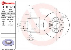 Тормозной диск 08.1976.10 BREMBO