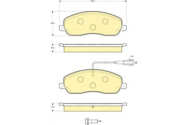 Комплект тормозных колодок, диско 6116279 GIRLING