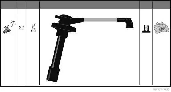 Ккомплект проводов зажигания J5381002 H B JAKOPARTS NIPPARTS