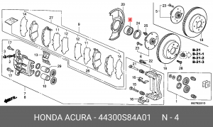 Комплект подшипника ступицы колеса 44300-S84-A01 HONDA