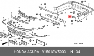 Клипса крепежная 91501SW5003 HONDA