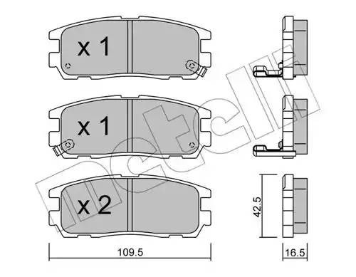 Комплект тормозных колодок, диско 2203580 METELLI