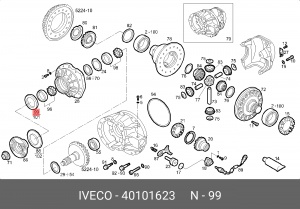 Уплотняющее кольцо, дифференциал 40101623 IVECO