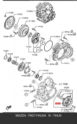 Крышка корпуса КПП FN21194J0A MAZDA