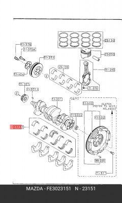 Подшипник коленвала FE3023151 MAZDA