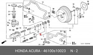 Главный тормозной цилиндр 46100S10023 HONDA