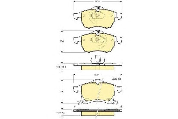 Комплект тормозных колодок, диско 6113502 GIRLING