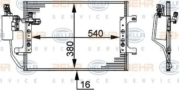 Конденсатор, кондиционер 8FC351317451 HELLA
