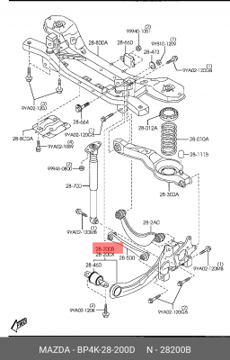 Сайлентблок BP4K-28-200D MAZDA