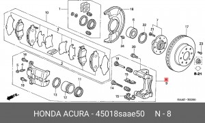 Тормозной суппорт 45018SAAE50 HONDA