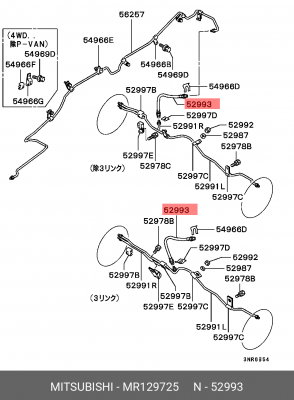 Шланг тормозной MR129725 MITSUBISHI