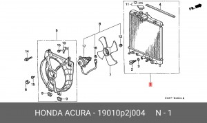 Радиатор, охлаждение двигател 19010P2J004 HONDA