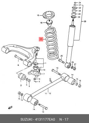Пружина ходовой части 41311-77EA0 SUZUKI