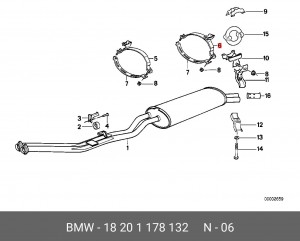 Кронштейн, система выпуска ОГ 18 20 1 178 132 BMW