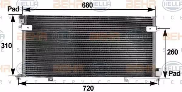 Конденсатор, кондиционер 8FC351300211 HELLA