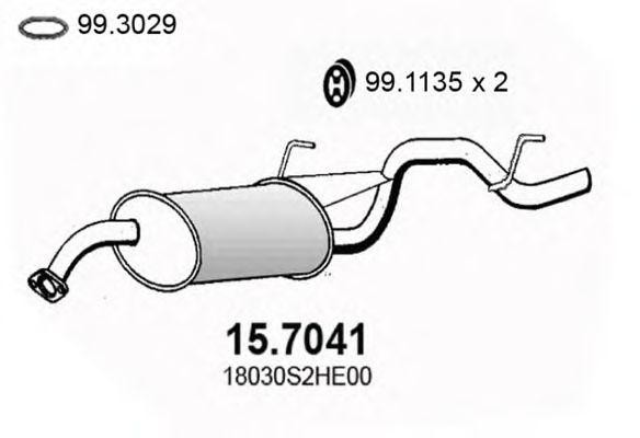 Глушитель выхлопных газов конечный 157041 ASSO