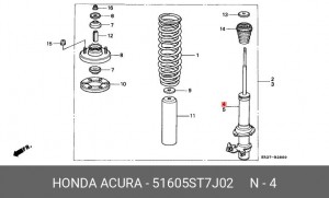 Амортизатор 51605ST7J02 HONDA