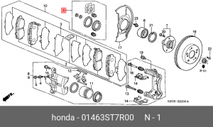 Ремкомплект, тормозной суппорт 01463ST7R00 HONDA