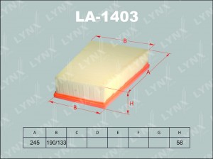 Фильтр воздушный LA-1403 LYNXAUTO
