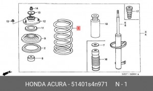Пружина подвески 51401-S4N-971 HONDA