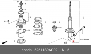 Амортизатор 52611S9AG02 HONDA