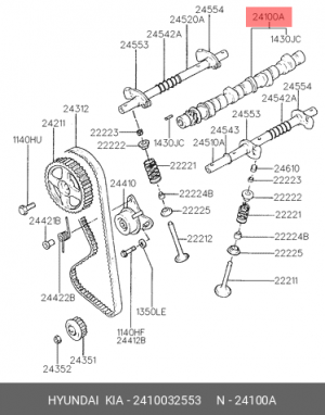 Распредвал 2410032553 HYUNDAI KIA