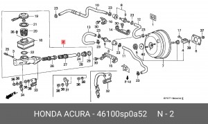 Главный тормозной цилиндр 46100SP0A52 HONDA