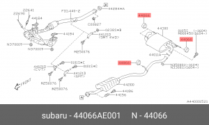 Кронштейн, система выпуска ОГ 44066-AE001 SUBARU