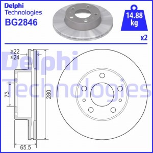Тормозной диск BG2846 DELPHI