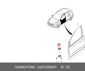 Петля - шарнир открывания двери 6281009001 SSANG YONG