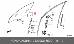 Стекло двери 73300SWYE00 HONDA