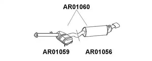 Средний глушитель выхлопных газов AR01059 VENEPORTE
