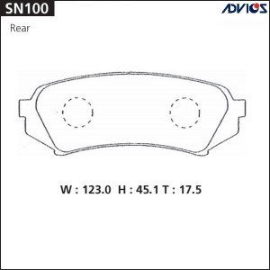 Колодки тормозные дисковые SN100 ADVICS