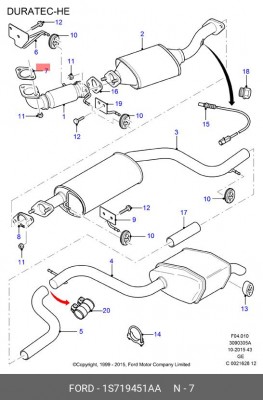 Прокладка, выпускной трубопровод 1S71 9451AA FORD