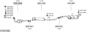 Средний глушитель выхлопных газов 288-563 BOSAL