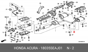 Глушитель - задняя часть системы ОГ 18035SEAJ01 HONDA