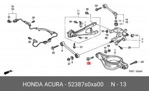 Болт регулировочный схода - развала 52387S0XA00 HONDA