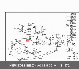 Наконечник рулевой тяги A 631 338 05 10 MERCEDES BENZ