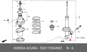 Амортизатор подвески 52611S9AN02 HONDA