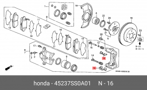 Комплектующие, колодки дискового тормоза 45237SS0A01 HONDA